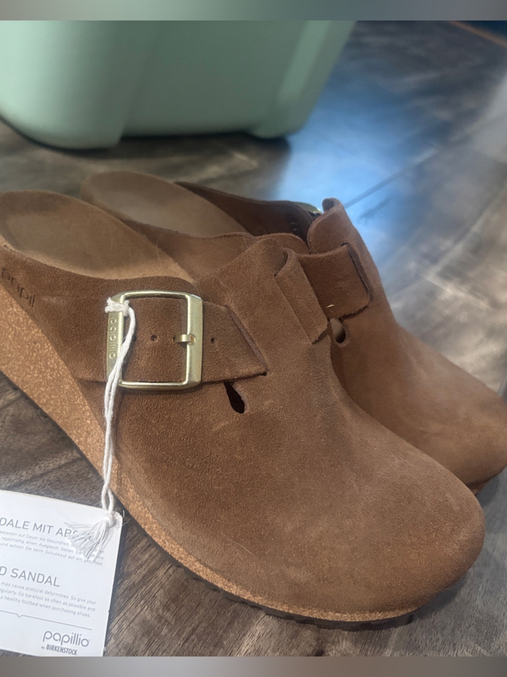 Suede Brown Heeled Sandal with Buckle Papillo Fanny by Birkenstock